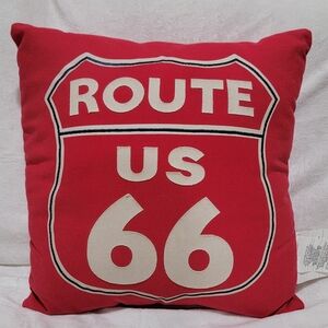 Route 66 16x16 Decorative Pillow